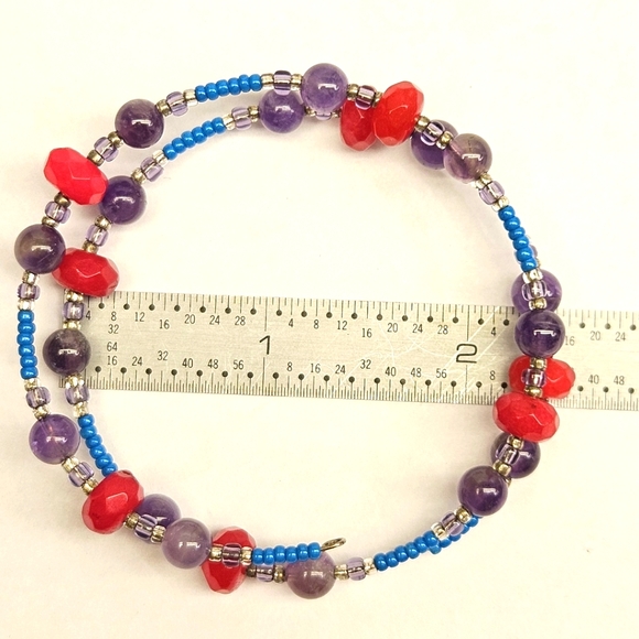 Amethyst Memory Wire Bracelet - Picture 5 of 5